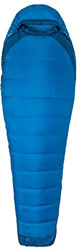 Marmot Trestles Elite Eco 20 Long, Mumienschlafsack, leichter, umweltfreundlicher und warmer 3 Jahreszeiten Schlafsack, ideal zum Camping und Trekking, Estate Blue/Classic Blue, LZ