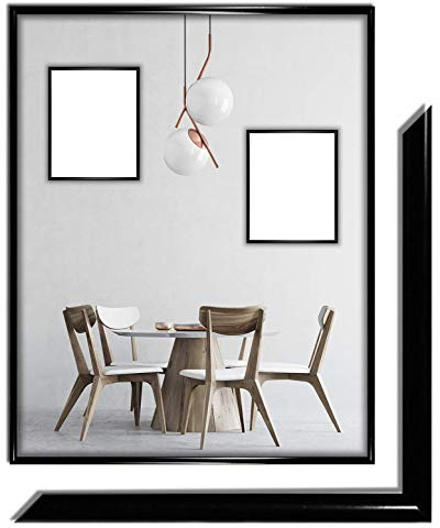 myposterframe Atlas Bilderrahmen 60 x 90 cm Kunststoff 90 x 60 cm Schwarz Hochglanz mit Kunstglas matt 1 mm