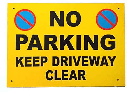 No Parking Sign A4 A3 5mm Black Foamex Various Signs Yellow Black & Motif (A4 NoP Keep Driveway Clear)
