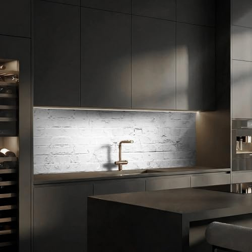 Dedeco köksbakvägg motiv: sten V2, 3 mm akrylglas som stänkskydd för köksväggen, väggskydd, dekorativ vägg vattentät, 3D-effekt, alla underlag, 280 x 60 cm