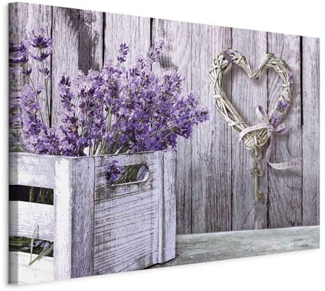murando - Leinwandbild Lavendel Blumen Vintage, 120x80 cm, 1-teilig, modern | Hochwertige Leinwand, sofort aufhängbar, ideal fürs Wohn- oder Schlafzimmer, wasserfest und lichtecht, langlebig, stilvoll