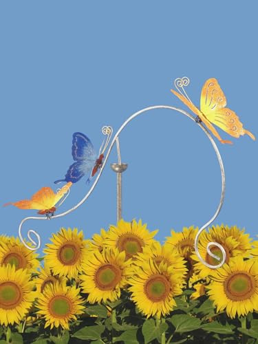 Pommerntraum ®| Windspiel Metallwindspiel Schmetterlinge Mobile Gartendeko | Gartenpendel Gartenstecker Farfalle Mariposa Schmetterlingsdeko Schmetterlingsstecker Gartenkunst Windornament Gartenpoesie