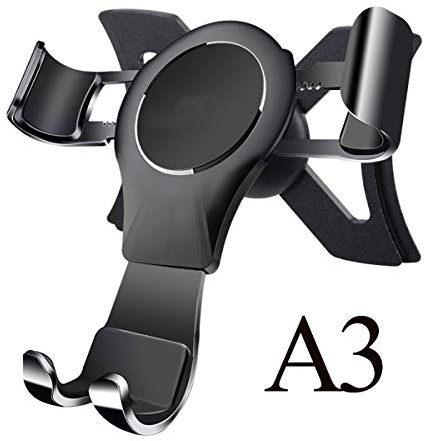 NewTH Support de téléphone pour Audi A3 8 V, rotation à 360 °, verrouillage automatique, stable, sans tremblement, en alliage d'aluminium, support de téléphone portable pour Audi A3/S3 2014-2019