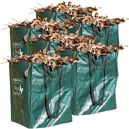 Royal Gardineer Laubsack: 6er-Set Gartensäcke für Laub & Co., bis 120 Liter & 25 kg, rechteckig (Garten Säcke, Garten und Laubsack, Beutel)