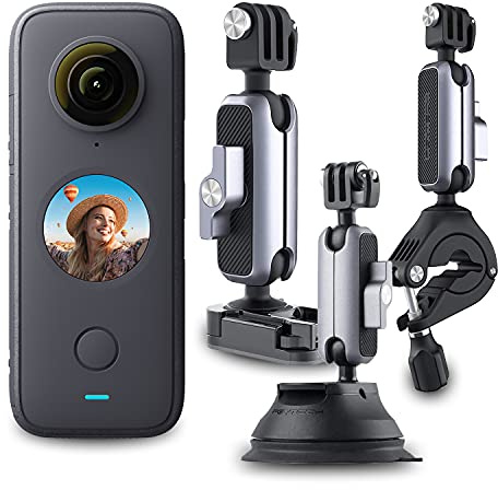 Insta360 ONE X2 360 Degree Action Camera Complete Mounting Kit includes Helmet Mount, Suction Cup & Handlebar Mount