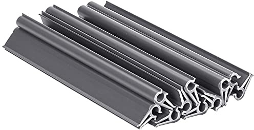 WDB Premium Line 10 stycken PVC-fästklämmor klämskenor för insynsskyddsremsor – insynsskydd/vindskydd för trädgård och staket – dubbelstaket (grått – RAL 7040)