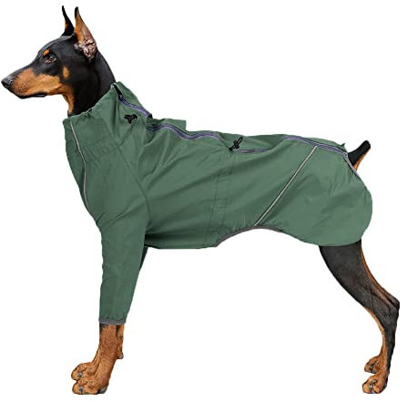 Hundejacke Wasserdichter Hundemantel Reflektierende Jacke Winddichter Regenschutz für große mittelgroße Hunde Outdoor Camping Wandern,Armeegrün,XXL