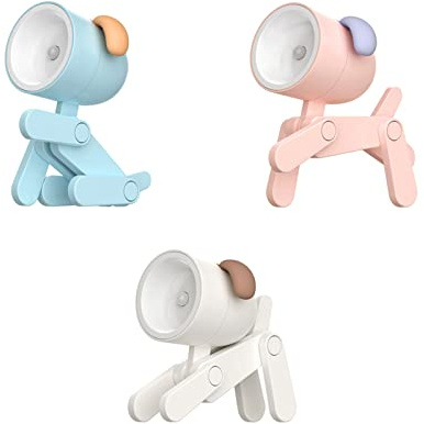 SpassLeben Cute Night Light for Kids, Mini Led Table Desk Lamp, Decorative Lamp Indoor Nightstand, Animal Pet Nightlights, Christmas Decorate Birthday Gifts for Children, Students (Dog 3 Colors-D)