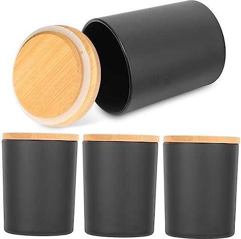 Ciieeo 4sätze Kerzendosen Aus Glas Mit Bambusdeckel Leere Kerzenbehälter Zum Selbermachen Von Kerzen Für Diy-projekte Und Aufbewahrung