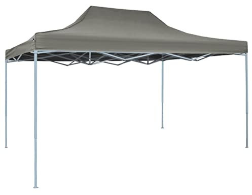 Homgoday Gazebo Professionale Pieghevole 3x4m in Acciaio Antracite, Gazebo da Giardino, Gazebo Ombrellone da Giardino Spiaggia Pesca Esterno Antivento per Arredo Giardino Terrazzo Ambienti