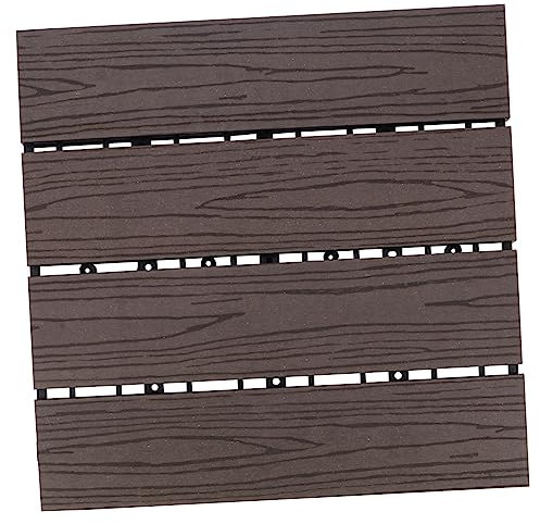 HOMSFOU 1Stk Holz-Kunststoff-Verbundboden Bodenfliesen Kunststoffbelag Outdoor-Fliesen Balkonboden Dekor Außenboden Feuchtigkeitsfester Spleissboden draussen Deck Material Holzboden Ziegel