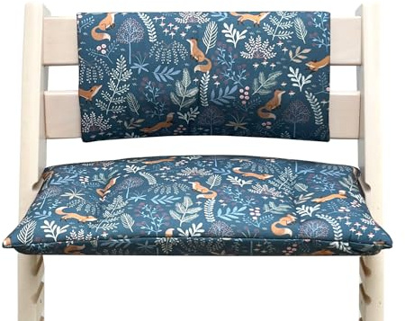 Blausberg Baby - Sitzkissen Kissen Polster Set Junior für Tripp Trapp ohne Schlitz im Sitzkissen, Materialien OEKO-TEX® Standard 100 zertifiziert (Fuchs Blau)