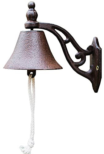 EVXOIJMS Gusseisen Wandglocken, Gusseisen Türglocken, Retro-Türklingel, Wandglocke, hängende Gartenglocke, Haustürglocke for Garten, Zuhause, Wanddekoration, Gartentor, Bauernhaus, Außendekoration