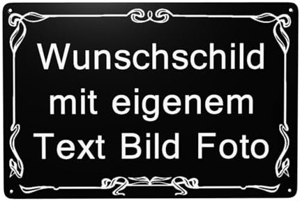 BeNsil Schilder, Schilder Selbst Gestalten, Wunschtext Schild, Personalisiert mit Text/Name/Foto/Logo/Schrift für Garage, Hotel, Parkplatz, Schule, Carport, Firma, Garten, Wohnadresse