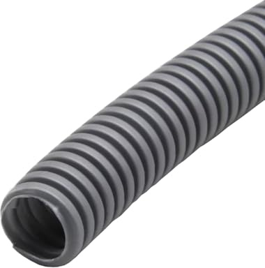 MOCNT Gaine Câbles Électriques Voiture Ondulée Flexible Protection Cache Fermé Tuyau Fil Isolante Conduit Tube Rangement Câble Gris Extérieur 25mm Long 5 Mètres
