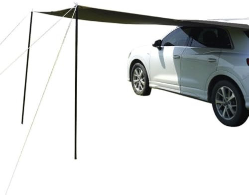 Auto-Markise Camping-Dachmarkise LKW-Camper-Markise Keine Befestigungslöcher, schnell und einfach, schwarz, Polyestergewebe, perfekt für Camping, Picknick, Familientreffen oder Road-Trips.(Black)