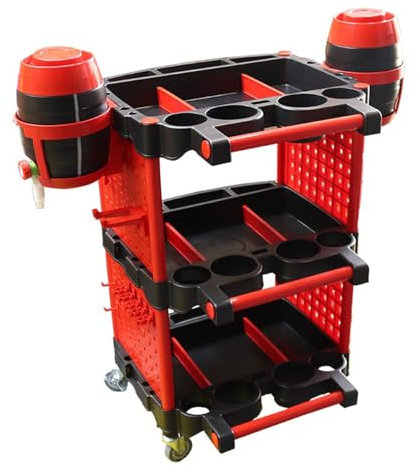 Rollbarer Werkzeugwagen für Mechaniker-Reparaturen, Aufbewahrungs-Organizer, robuster Mehrzweck-Arbeitswagen, Autowasch-Servicewagen mit feststellbaren Rädern, Werkzeugwagen für die Autopflege mit 4