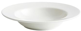 WANSLO Assiettes À Desserts Assiette à pâtes en céramique blanche nordique Assiette creuse Assiette à soupe Assiette à salade Maison Grand bol à poisson Vaisselle De Dîner(9.4inch)