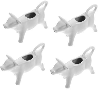 OKUMEYR 4pièces Pichets Céramique Forme De Vache De Tasses à Lait Avec Poignée Pour Sauces Vinaigres Et Épices Accessoire De Décoration De Table Pour Café Et Thé