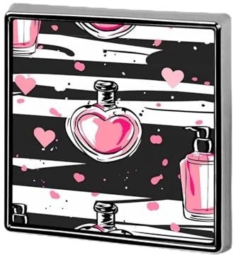 Make-up-Motiv mit Parfüm, quadratisch, Anstecknadel aus Metall, individuelle Brosche, Gedenknadeln für Frauen und Männer