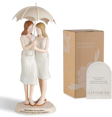 Storieme Schwester Geschenk für Beste Freundin: Freundschaft Figuren Schwestern Weihnachten Geburtstag Geschenkideen Deko
