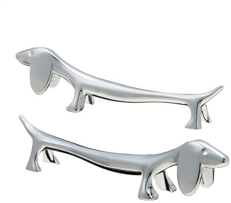 DAWCBVJQ 3er Essstäbchenablage Messerbank - Essstäbchen Ablage In Süßes Dackel-Design - 9x2.5 Cm Essstäbchenständer Aus Edelstahl,Niedlicher Hunde-Essstäbchenhalter Essstäbchenablage Aus Edelstahl