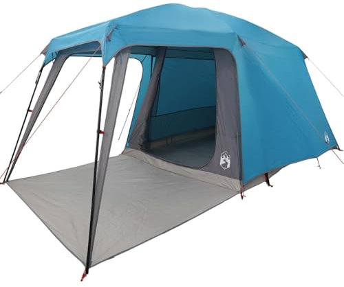 Gecheer Campingzelt Tunnelzelt Trekkingzelt Zelt mit Vorzelt 5 Personen Blau Wasserdicht