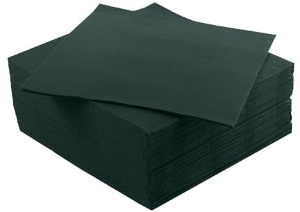 Tovaglioli di Carta Colorati 2 Veli (38x38 cm) Tovaglioli Punta a Punta Disponibili in Confezione da 40 o 200 Pezzi, Adatti a Ristoranti, Bar, Pub, Feste ed Eventi (Verde Scuro, 40 pz)