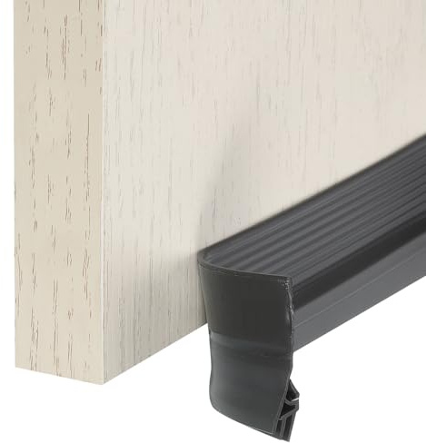 QUARKZMAN Para Spiffer Porta, 1.57 in x 13.1 ft Guarnizione Porta Sigillo Porta Spazzola Porta Blocco Spiffer Sotto Porta Riempitore Interstizio Isolatore Ferma Rumore, Nero Grigio