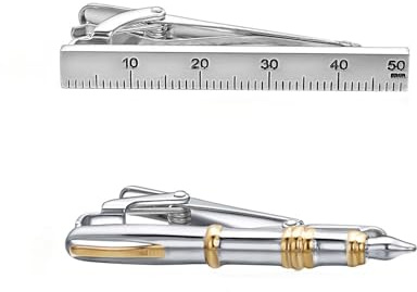 RunootPR Musikslipsklämmor för män unik pistolsvart silver slipsklämma rolig slipsnål bar klämma bröllopsfest smycken, 2inches, Mässing, Ingen ädelsten