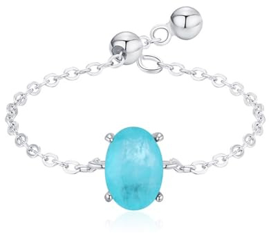 Aotiwe Set di anelli dell'amicizia in argento 925, da donna, regolabile, sottile, con solitario ovale, Regolabile, Argento, Zirconia cubica