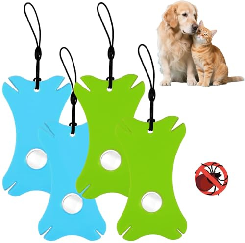 Bangbobi 4 Pezzi Carta per zecche per Persone e Cani, Laccio per zecche e Pinza per zecche Bambini – Set per zecche in plastica con Lente d'Ingrandimento (2 Colori) per la rimozione delle zecche