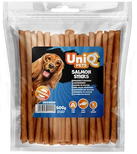 UniQ Pets Hundeleckerli Kaustangen für Hunde weizenfrei mit 85% Fleisch weiche Snacks leckerli kleine Hunde große hundesnack 500 g