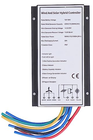 Contrôleur hybride éolien et solaire 30 A PWM MCT, fonction de charge, étanchéité IP67, pour éolienne 800 W et panneau solaire 1 000 W, alliage d'aluminium
