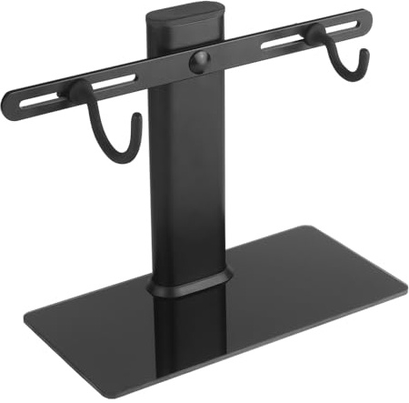 Peminkoo Universeller Waffenständer mit Glasboden und 5 gummierten Haken, Gewehrreinigungsständer aus Eisen für Jagd und Airsoft, modularer Wartungsständer zur Wand- oder Tischpräsentation