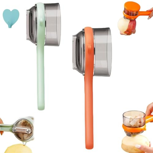 Fruit and Vegetable Peeler with Storage Box, Stainless Steel Multi-Function Peeler, Double-Sided Fruit and Vegetable Tools for Kitchen, for Everyday Vegetables Cooking (A)
