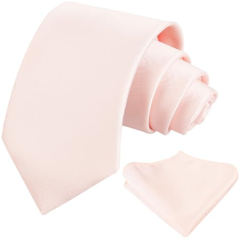Alizeal Mens 8cm Solid Color Necktie and Hanky Set | Classic Business Formal Tie with Pocket Square, Ideal Mens Accessory