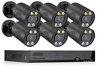 ERETYRET Di Telecamere Di Sicurezza POE 8MP Nvr Kit Registrazione Telecamera IP Esterna Sicurezza Protezione Set Di Videosorveglianza Facile Da Installare(None,8CH NVR and 6 Camera)