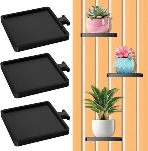 Shinybox Plateaux pour Plantes, Lot de 3 Étagère pour Panneau Acoustique, Accessoires pour Panneaux Acoustiques sans Perçage, Supports de Pot pour Panneaux Acoustiques, Jardin, Balcon