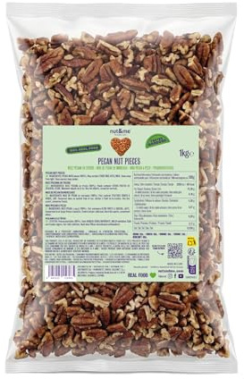 nut&me Nueces pecanas Troceadas 1 kg | Sin gluten, aditivos ni sal, Topping para Repostería, ensalada o granola, Variedad Fancy