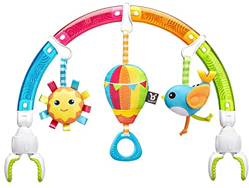 BenBat Baby Stroller Arch Toy Rainbow Dazzle Friends Play Bar. Fun Newborns Sensory Activity, Adjustable for Bouncers and Car Seat. (Balloon)