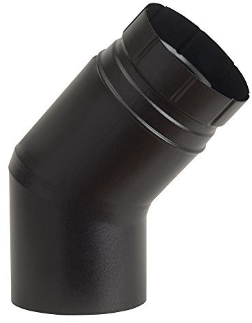 ALASMALTO aeternum - Canale Da Fumo Porcellanato Per Stufe A Legna, 45°, Spessore totale 0,8 mm, Nero