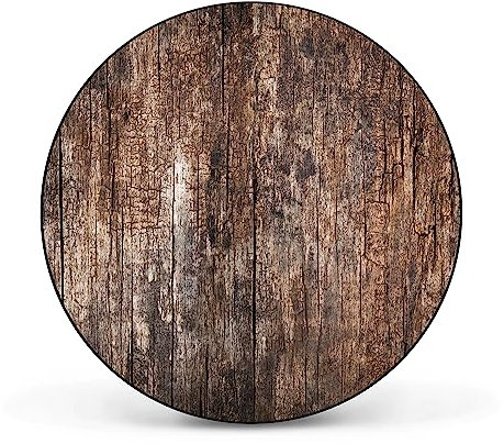 banjado Magnettafel Ø 47cm Schwarz - Magnetwand aus Metall - Magnetpinnwand als Memoboard - Pinnwand Magnettafel Küche, Büro, Kinderzimmer inkl. 4 Magnete & Montageset - Altes Holz