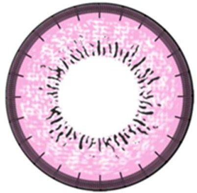 Matlens – EOS Farbige Kontaktlinsen mit Stärke circle lenses rosa pink J-203 2 Linsen 1 Kontaktlinsenbehälter 1 Pflegemittel 50ml -300