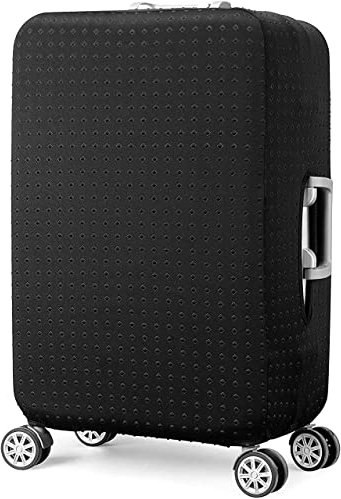 EBETA Elastisch Kofferhülle Kofferschutzhülle Gepäck Cover Reisekoffer Hülle Koffer Schutzhülle Luggage Cover mit Reißverschluss und Band (Schwarz, L)