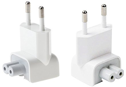 BEYEE AC Adapter Europa Stecker Reise-Ladegerät Konverter Ersatzanschluss für iPod, iPhone, iPad, Tablets, MacBook AC Netzteil (2xEU Stecker) Weiß