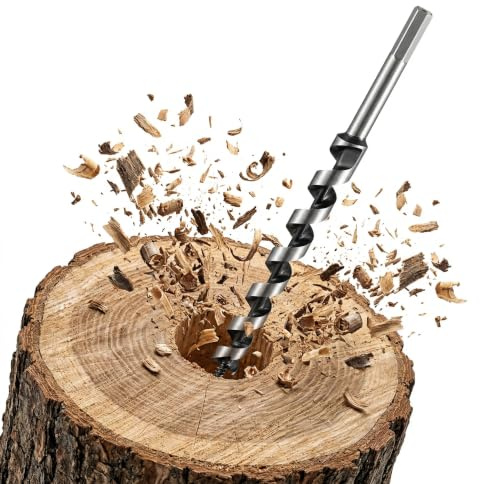 SOMADA 1/2-Inch x 12-Inch Auger Drill Bit for Wood, Hex Shank 3/8-Inch, Ship Auger Long Drill Bit for Soft and Hard Wood, Plastic, Drywall and Composite Materials