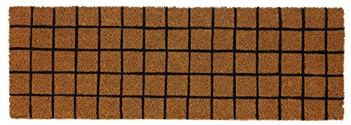 LOLAhome Felpudo Cuadro Antideslizante marrón de Fibra de Coco de 75x25 cm