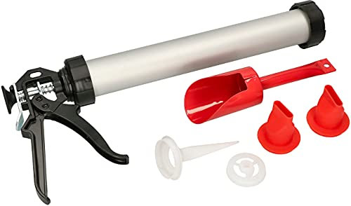 KOTARBAU® Mörtelpresse für Fugenmassen Spachtel 600ml Zement mit 3 Düsen + Metallschaufel