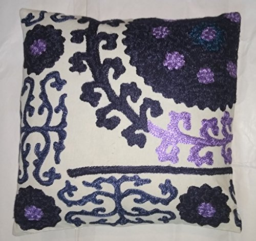Traditionelle Jaipur Suzani Kissenbezug 16 x 16, Bestickt dekorativer Überwurf Kissenbezüge, indischen Outdoor Kissen, Boho kissenrollen (10)